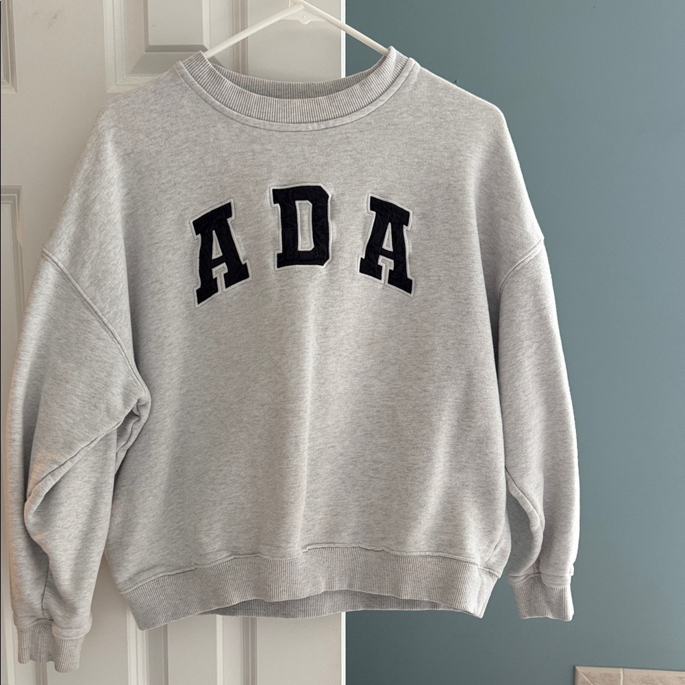 Adanola Gray Crewneck Sweatshirt with Black ADA Applique